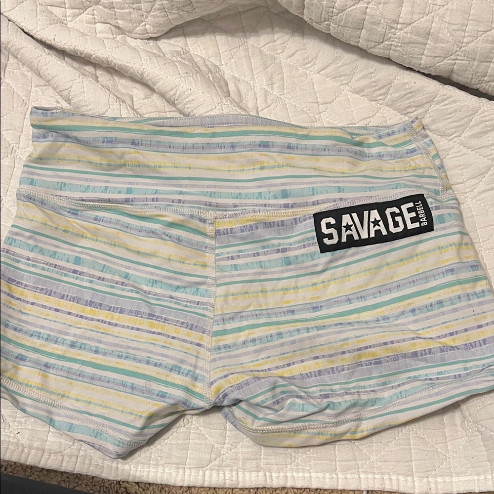 Savage Barbell Women's Striped Bike Shorts - Multicolor